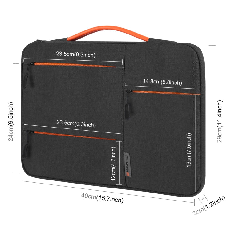 Frendorf | HAWEEL 15,0 Zoll Sleeve Case Reißverschluss Aktentasche Laptop Handtasche für Macbook, Samsung, Lenovo Thinkpad, Sony, DELL Alienware, CHUWI, ASUS, HP, 15,0 Zoll - 16,0 Zoll Laptops (Schwarz)