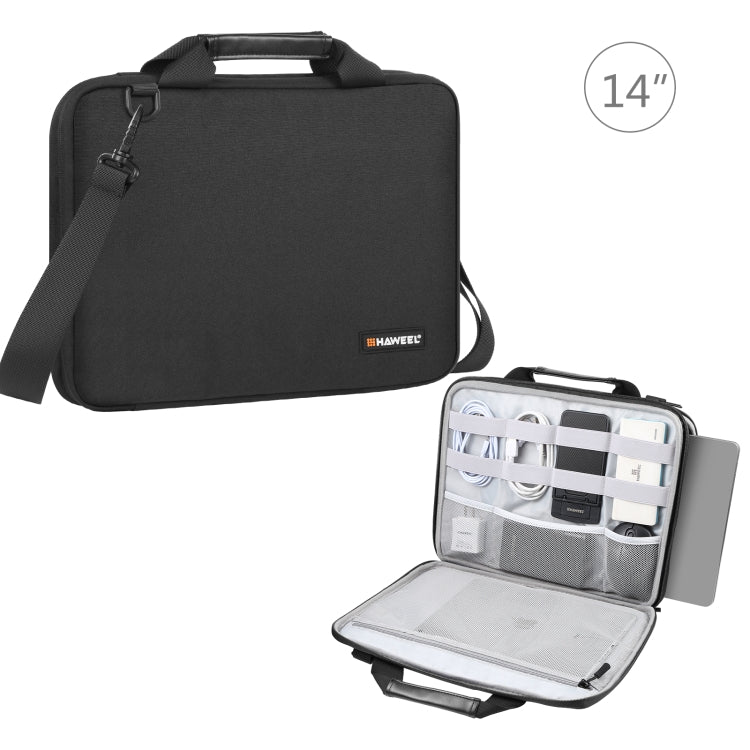 Frendorf | HAWEEL 13,0 Zoll-14,0 Zoll Aktentasche Umhängetasche Laptop Tasche Für Macbook, Lenovo Thinkpad, ASUS, HP (Schwarz)