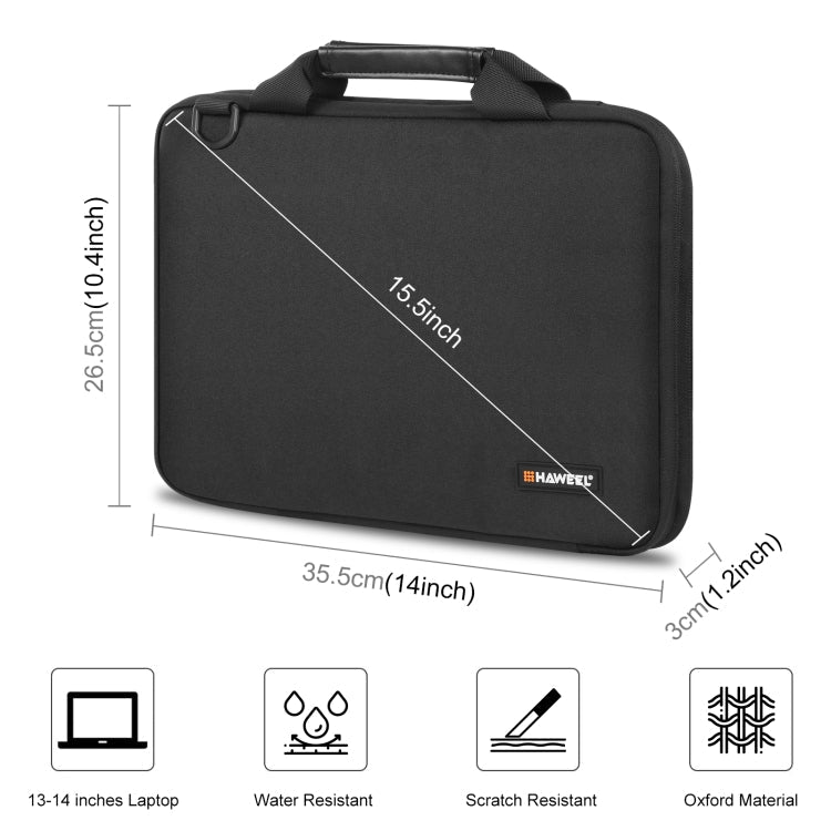 Frendorf | HAWEEL 13,0 Zoll-14,0 Zoll Aktentasche Umhängetasche Laptop Tasche Für Macbook, Lenovo Thinkpad, ASUS, HP (Schwarz)