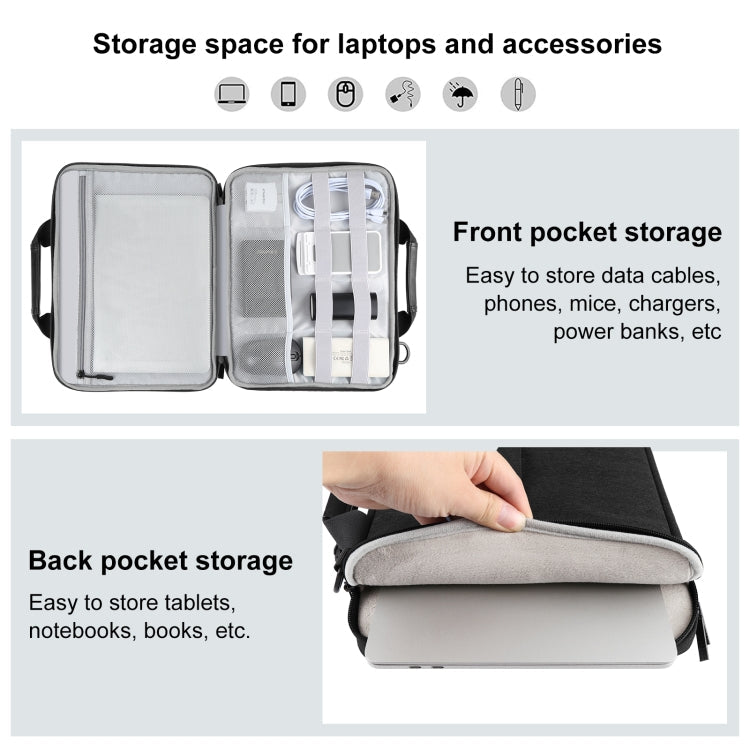 Frendorf | HAWEEL 13,0 Zoll-14,0 Zoll Aktentasche Umhängetasche Laptop Tasche Für Macbook, Lenovo Thinkpad, ASUS, HP (Schwarz)