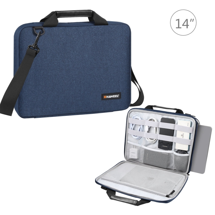 Frendorf | HAWEEL 33.0 cm-35.6 cm Aktentasche Umhängetasche Laptop Tasche für Macbook, Lenovo Thinkpad, ASUS, HP (Marineblau)
