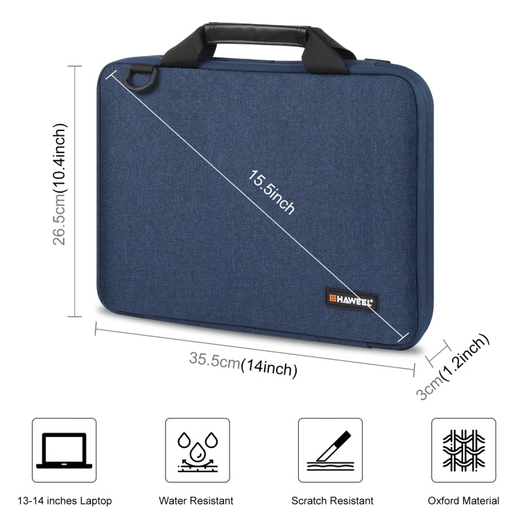 Frendorf | HAWEEL 33.0 cm-35.6 cm Aktentasche Umhängetasche Laptop Tasche für Macbook, Lenovo Thinkpad, ASUS, HP (Marineblau)