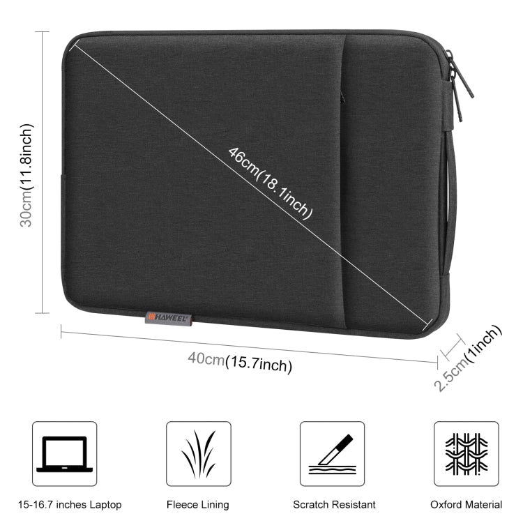 Frendorf | HAWEEL Laptop Sleeve Case Zipper Aktentasche mit Griff für 15-16,7 Zoll Laptop (Schwarz)