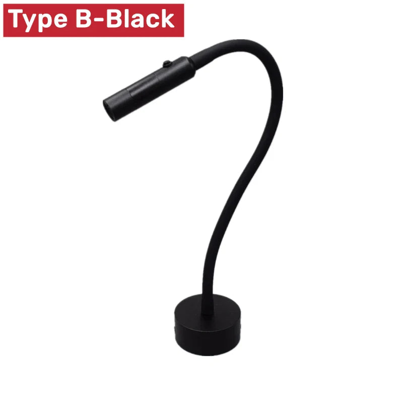Moderne Flexible LED-Lese-Wandlampe mit Schalter für Schlafzimmer und Studium - 1W/3W