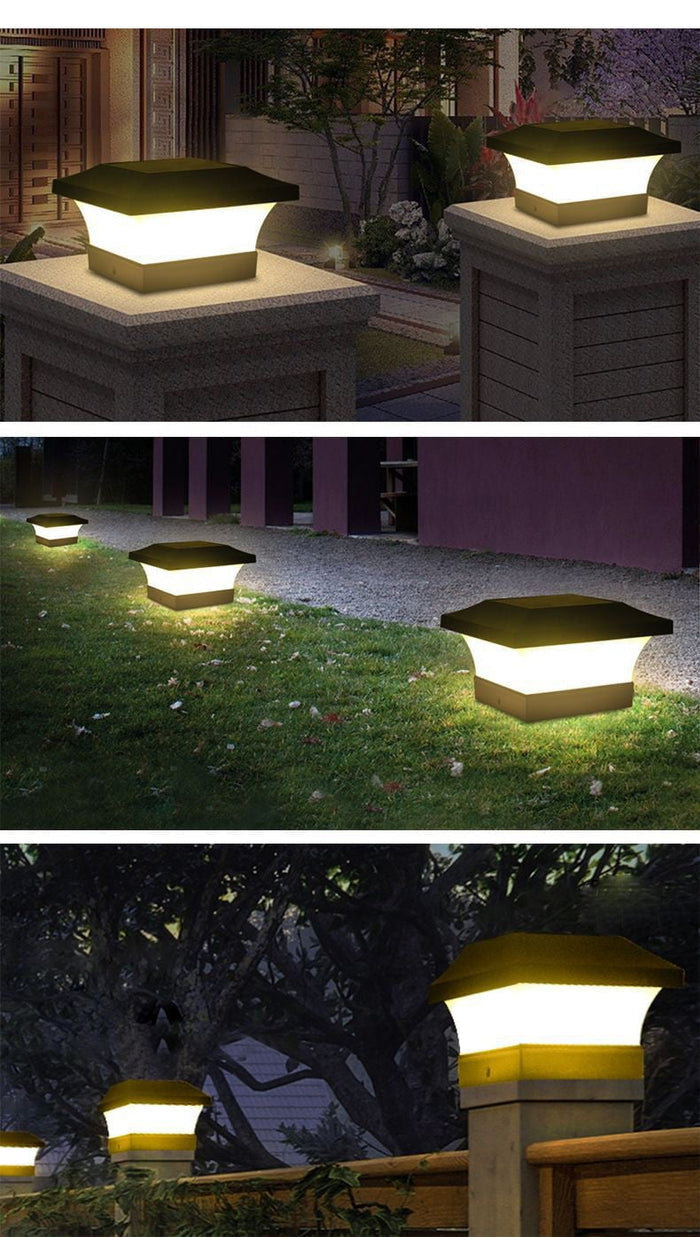 Frendorf | SolarVibe Moderne Solarbetriebene Säulenleuchte | Outdoor Gartenbeleuchtung | Energiesparend & Wetterfest