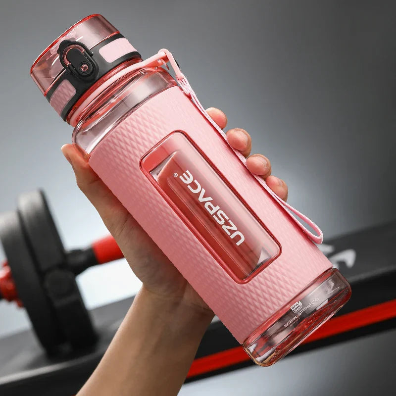 UZSPACE Sport-Wasserflaschen, BPA-frei, tragbar, sturzsicher, auslaufsicher, großes Fassungsvermögen, Fitness-Wasserkocher, Tritan-Kunststoff-Trinkflasche