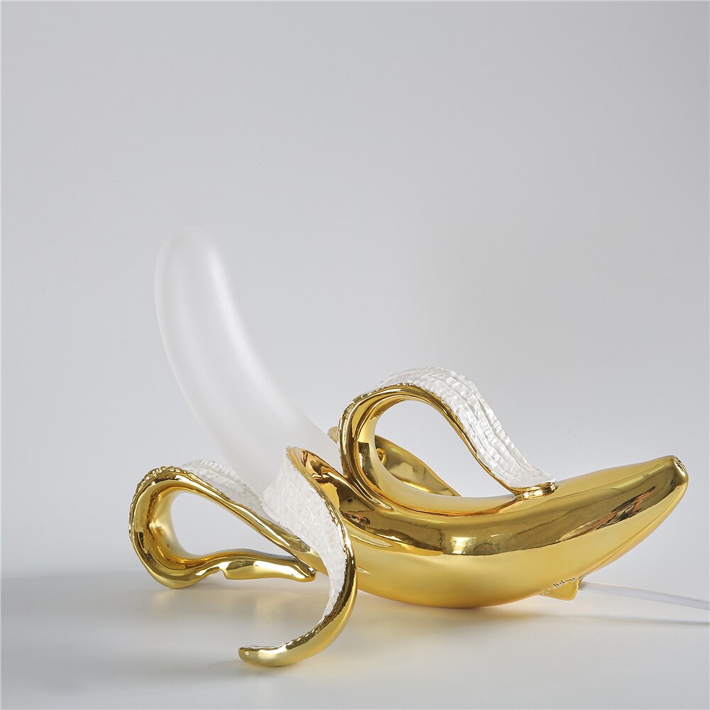 Frendorf | GoldenGlow Art Deco Tischlampe | Banane Design | Modern & Stilvoll | Elegante Beleuchtung