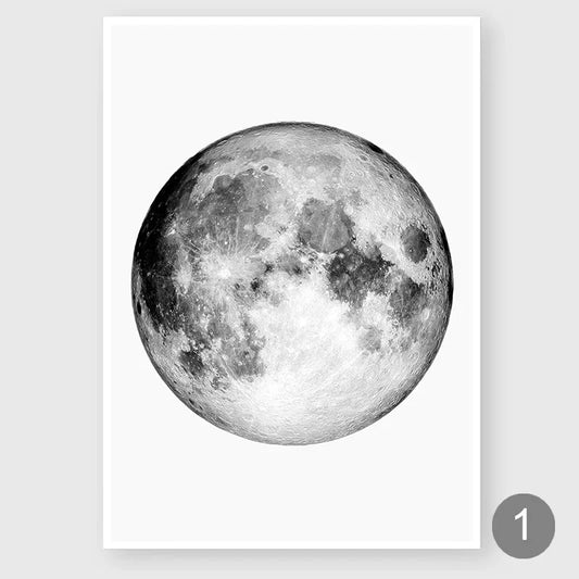 Frendorf | LunaNova Wandbild | Mondphasen Leinwand | Stilvolle Wanddekoration | Astronomisches Kunstwerk