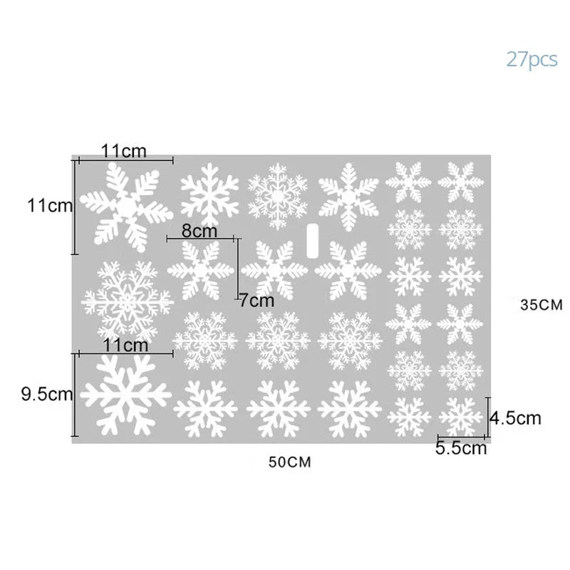 Weiße Schneeflocken Fensteraufkleber | Aufkleber Zimmer Wand Weihnachtsdeko - Windecals