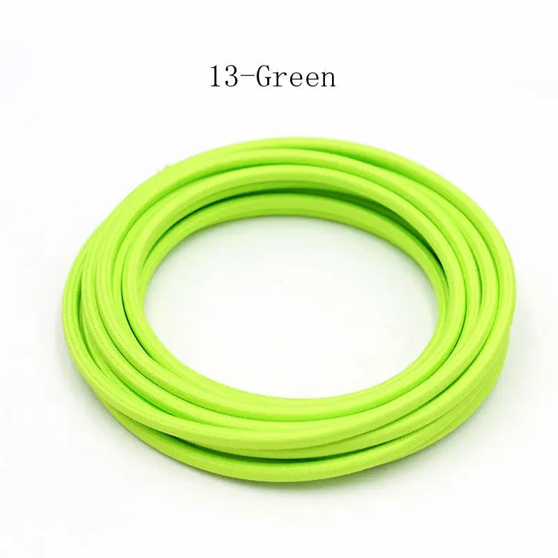 Frendorf | 2 Kern Vintage Textilstoff Elektrische Draht – Geflochtener Flex-Kabel für Beleuchtung (2m, 3m, 5m, 10m)