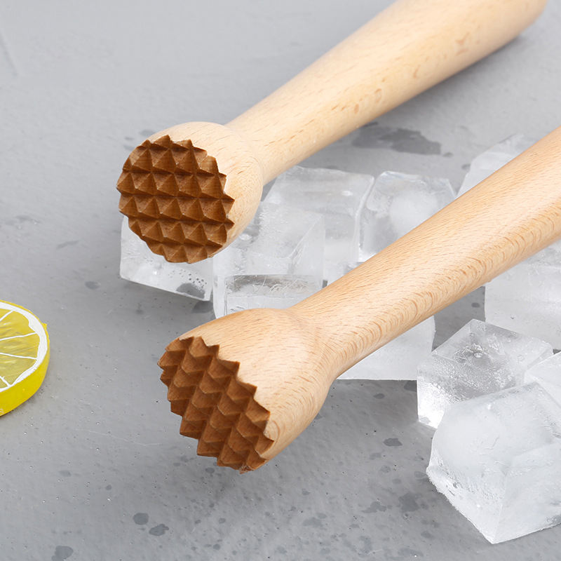 Frendorf | Bar Cocktail Shaker Set - Mint Muddler Wood, Wine Mixing Stick, Cocktail Muddler und Ice Crusher Hammer - Essentielle Barkeeper-Werkzeuge zum Mischen, Muddlen und Zerkleinern - Perfekte Barware für den Heim- oder professionellen Gebrauch