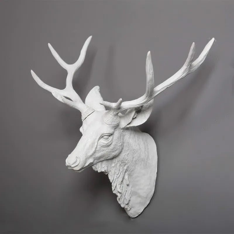 Frendorf | DeerCraft Harz Hirschkopf Wanddekoration | Faux Taxidermie | Bauernhaus-Deko | Tierkopf für die Wand