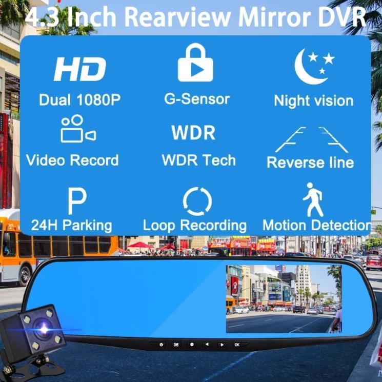 Frendorf | Dual-Linsen DashCam Fahrzeug Front- und Rückfahrkamera HD 1080P Video Rekorder