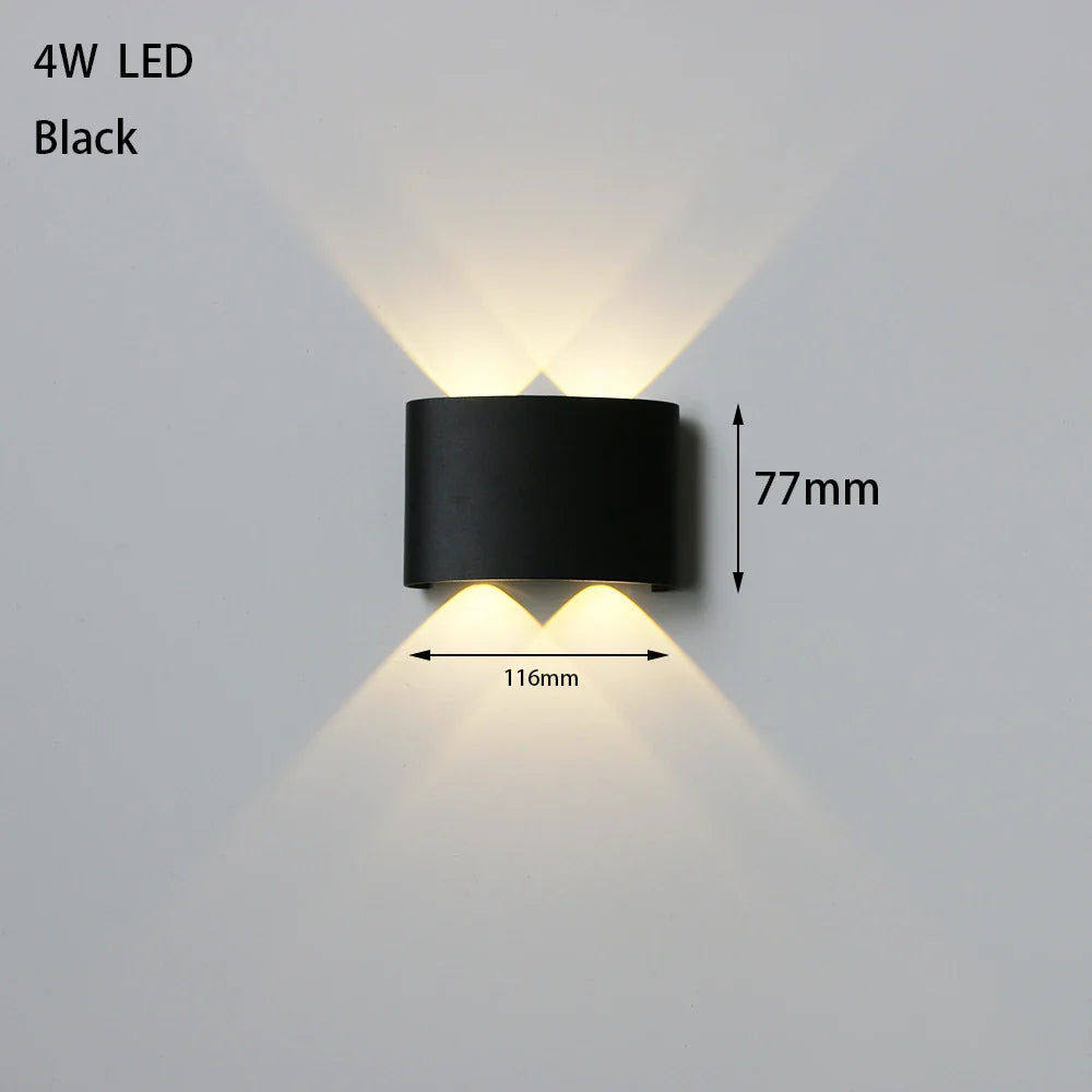 Frendorf | IP65 wasserdichte LED Wandleuchte – Moderne Außen- und Innenwandleuchte für Garten, Schlafzimmer, Wohnzimmer und Treppen (AC86-265V)