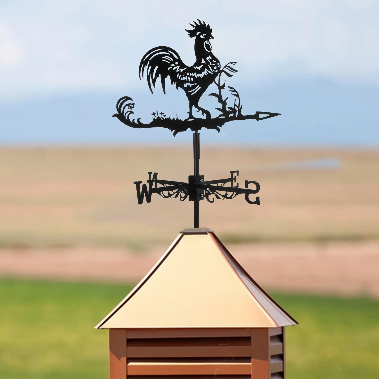 Schützende Hahn-Wetterfahne