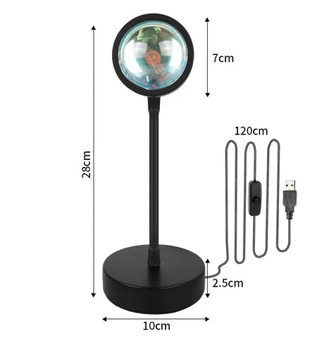 GlowDusk – Sonnenuntergang Lampe mit Verstellbaren Farben und Winkel