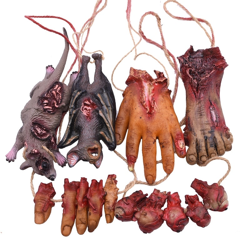 Halloween Blut Requisiten Fake Gruselige Kaputte Fledermaus Hände Füße Ornamente für Spukhaus Halloween Vampir Party Dekorationen