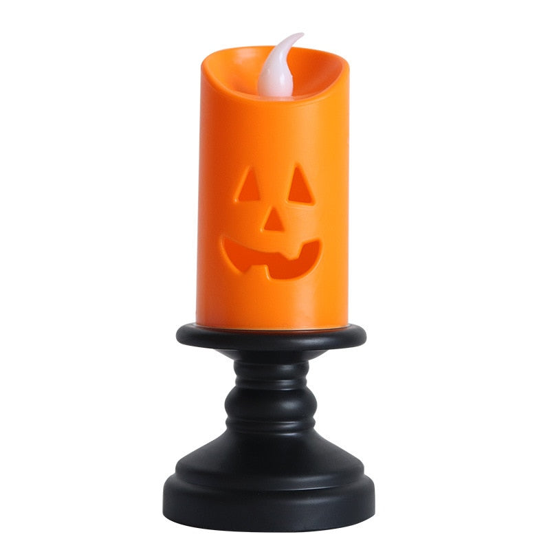 Halloween Kerzenlicht LED Bunte Kerzenhalter Tischdekoration Kürbisparty Fröhliche Halloween-Party-Dekoration für Zuhause 2024