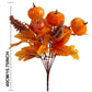 Halloween Fake Smiling Face Pumpkin Seidenahornblätter Bouquet für Party Erntedankfest Zuhause Kamin Tisch Herbst Dekoration