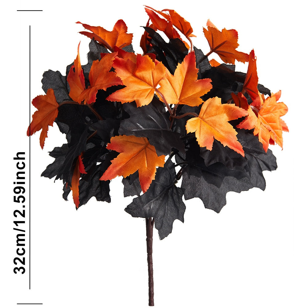 Halloween Fake Smiling Face Pumpkin Seidenahornblätter Bouquet für Party Erntedankfest Zuhause Kamin Tisch Herbst Dekoration