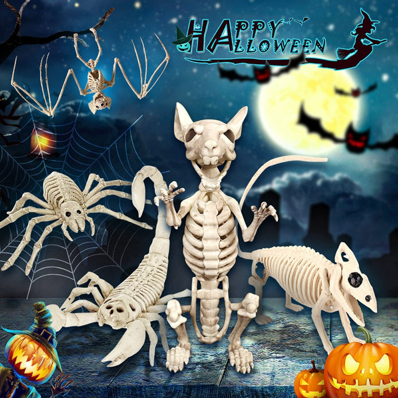 Halloween Horror Fledermäuse Skelett Maus Skorpion Eidechse Knochen Skelett Modell Festival Dekoration Party Gruselige Halloween Party Dekoration