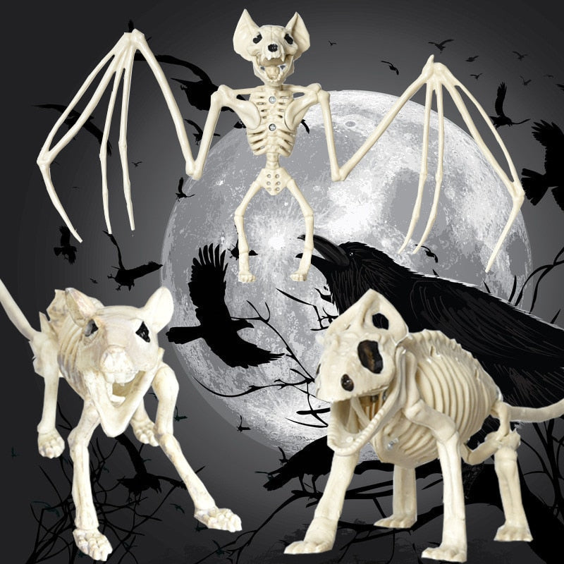 Halloween Horror Fledermäuse Skelett Maus Skorpion Eidechse Knochen Skelett Modell Festival Dekoration Party Gruselige Halloween Party Dekoration