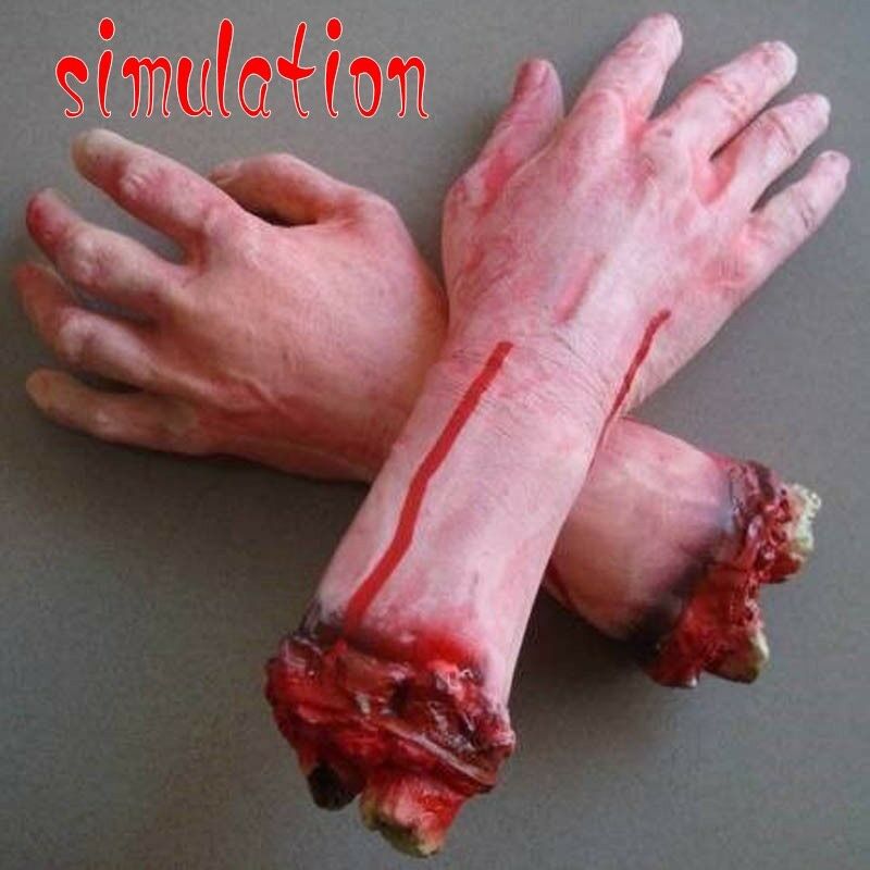 Halloween Horror Fake Arm Hand Latex Simulation Life Size Scary Arm Abgetrennte Hand Blutige Halloween Requisite Geisterhafte Party Dekoration