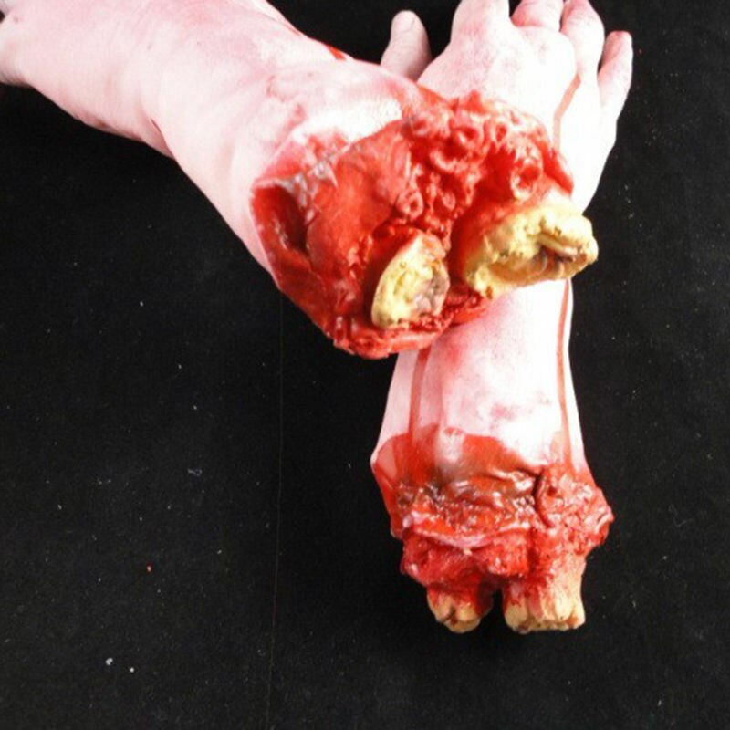 Halloween Horror Fake Arm Hand Latex Simulation Life Size Scary Arm Abgetrennte Hand Blutige Halloween Requisite Geisterhafte Party Dekoration