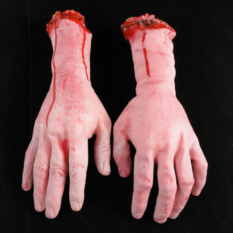 Halloween Horror Fake Arm Hand Latex Simulation Life Size Scary Arm Abgetrennte Hand Blutige Halloween Requisite Geisterhafte Party Dekoration