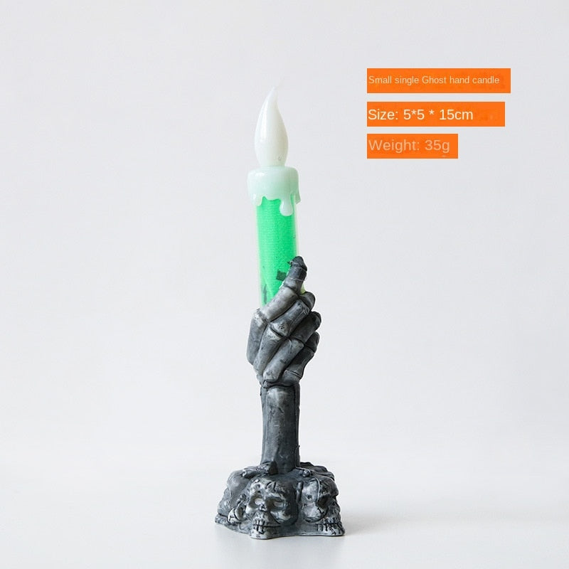 Halloween LED Geist Skeleton mit Kerzenlicht Lampe Spukhaus Bar Party Horror Requisiten Halloween Dekoration 2023