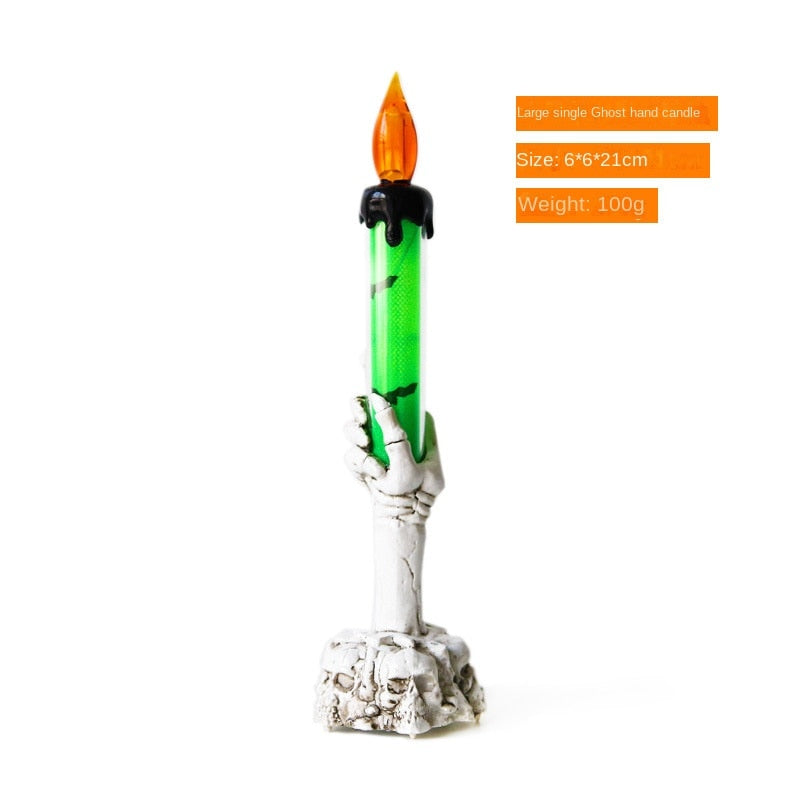 Halloween LED Geist Skeleton mit Kerzenlicht Lampe Spukhaus Bar Party Horror Requisiten Halloween Dekoration 2023