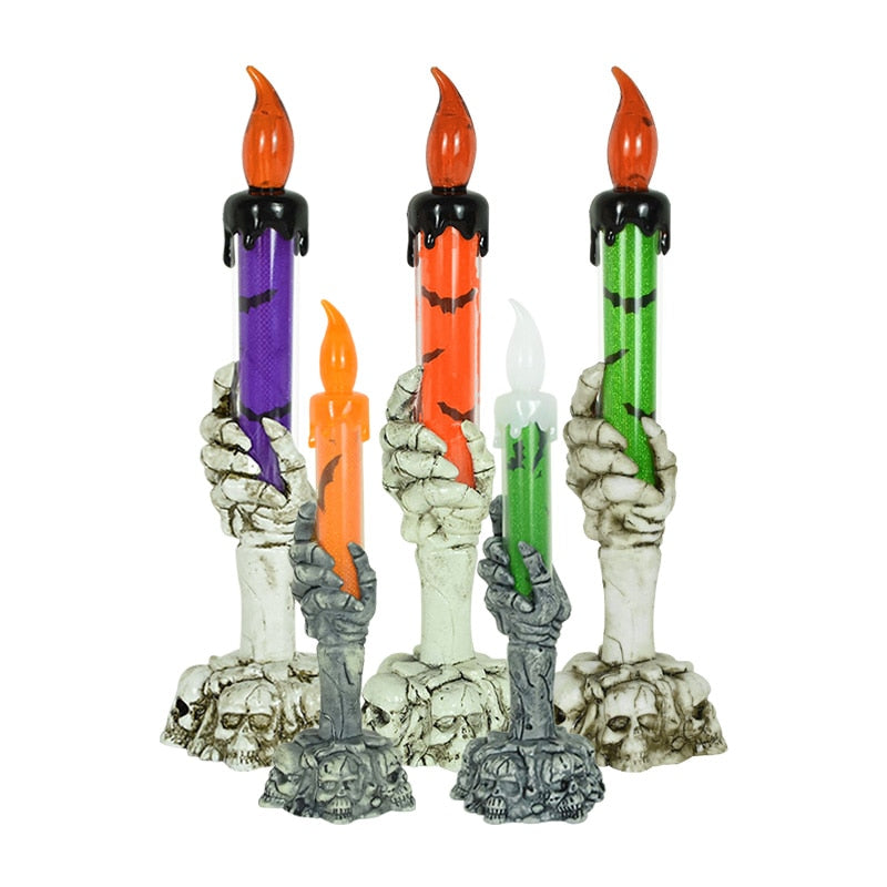 Halloween LED Geist Skeleton mit Kerzenlicht Lampe Spukhaus Bar Party Horror Requisiten Halloween Dekoration 2023