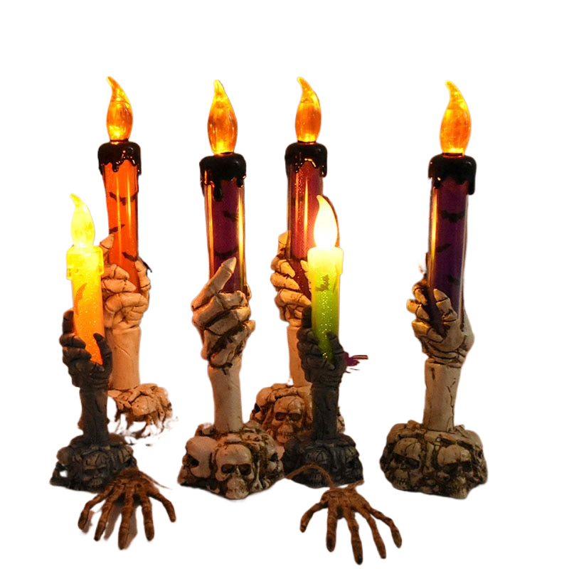 Halloween LED Geist Skeleton mit Kerzenlicht Lampe Spukhaus Bar Party Horror Requisiten Halloween Dekoration 2023
