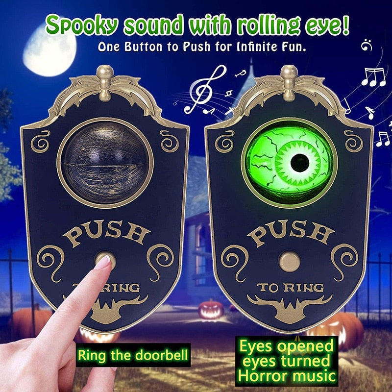 Halloween Einäugige Türklingel Augen mit Sound Lichtern Spuk Deko Horror Requisiten Geisterhaus Halloween Streiche Ornamente