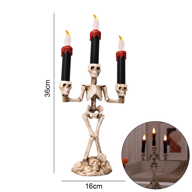 Halloween Skull LED Kerzenlicht Geisterhand Kerzenhalter Batteriebetriebene LED Licht Flammenloses Licht Horror Requisiten Halloween Party Bar Deko