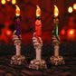 Halloween Skull LED Kerzenlicht Geisterhand Kerzenhalter Batteriebetriebene LED Licht Flammenloses Licht Horror Requisiten Halloween Party Bar Deko
