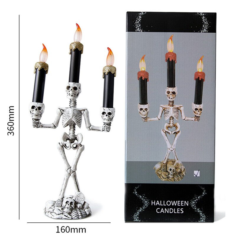 Halloween Skull LED Kerzenlicht Geisterhand Kerzenhalter Batteriebetriebene LED Licht Flammenloses Licht Horror Requisiten Halloween Party Bar Deko