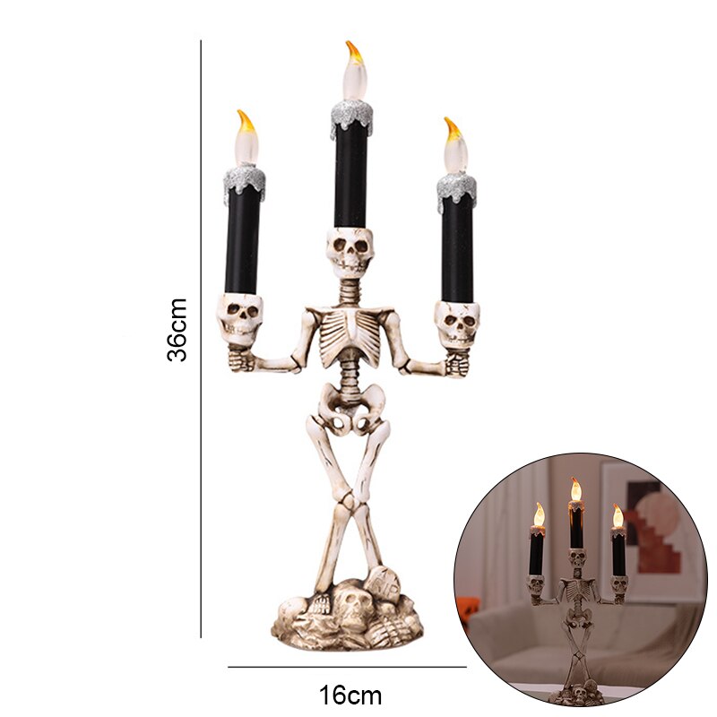 Halloween Skull LED Kerzenlicht Geisterhand Kerzenhalter Batteriebetriebene LED Licht Flammenloses Licht Horror Requisiten Halloween Party Bar Deko