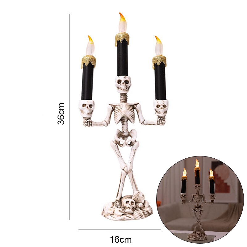 Halloween Skull LED Kerzenlicht Geisterhand Kerzenhalter Batteriebetriebene LED Licht Flammenloses Licht Horror Requisiten Halloween Party Bar Deko