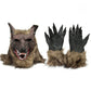Halloween Terror Dekor Latex Gummi Wolf Kopf Haar Maske Werwolf Handschuhe Kostüm Party Gruselig Dekor