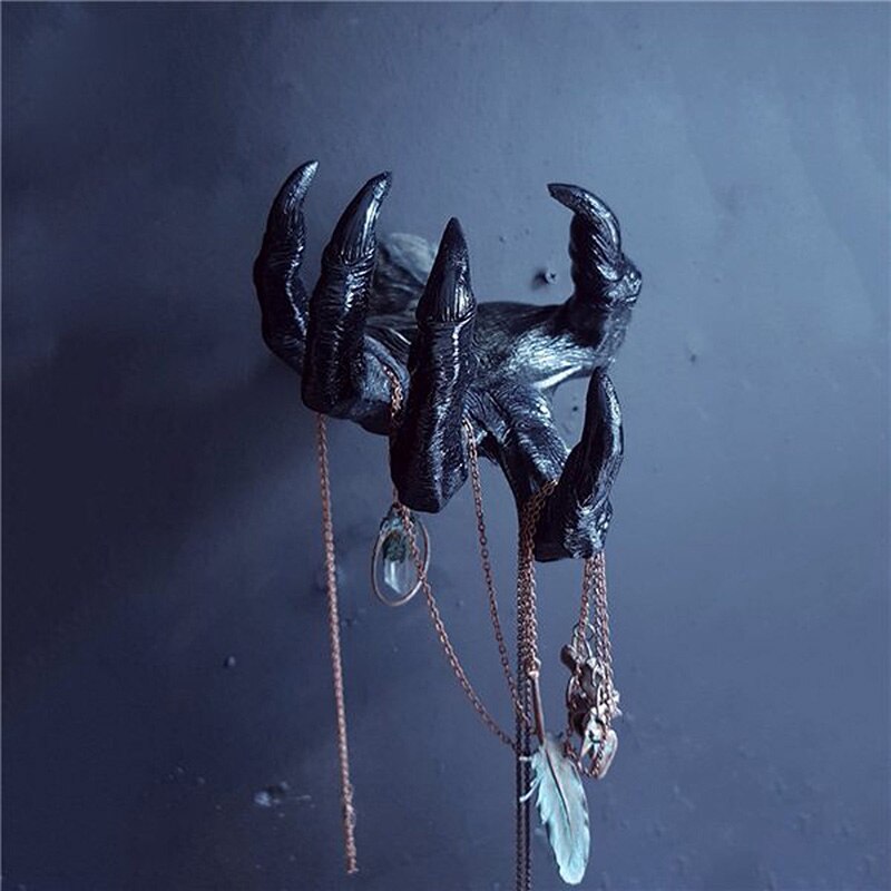 Halloween Die Hand der Hexe Wanddeko Eigenschaften Kollektion Universalhaken Wohnkultur für Halskette Anhänger Schmuck Ornament