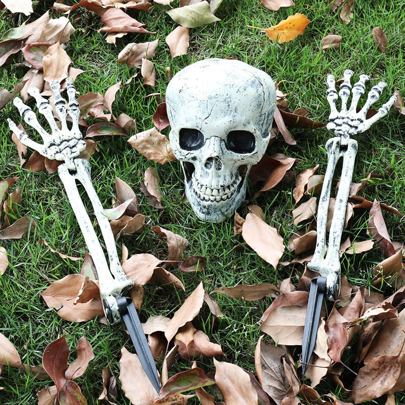 Halloween-Skelett-Schädel-Simulation Skelett-Hand-Knochen Gartenrasendekoration Spukhaus-Horror Halloween-Heimdekoration 2023