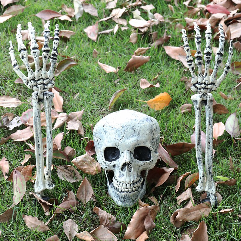Halloween-Skelett-Schädel-Simulation Skelett-Hand-Knochen Gartenrasendekoration Spukhaus-Horror Halloween-Heimdekoration 2023
