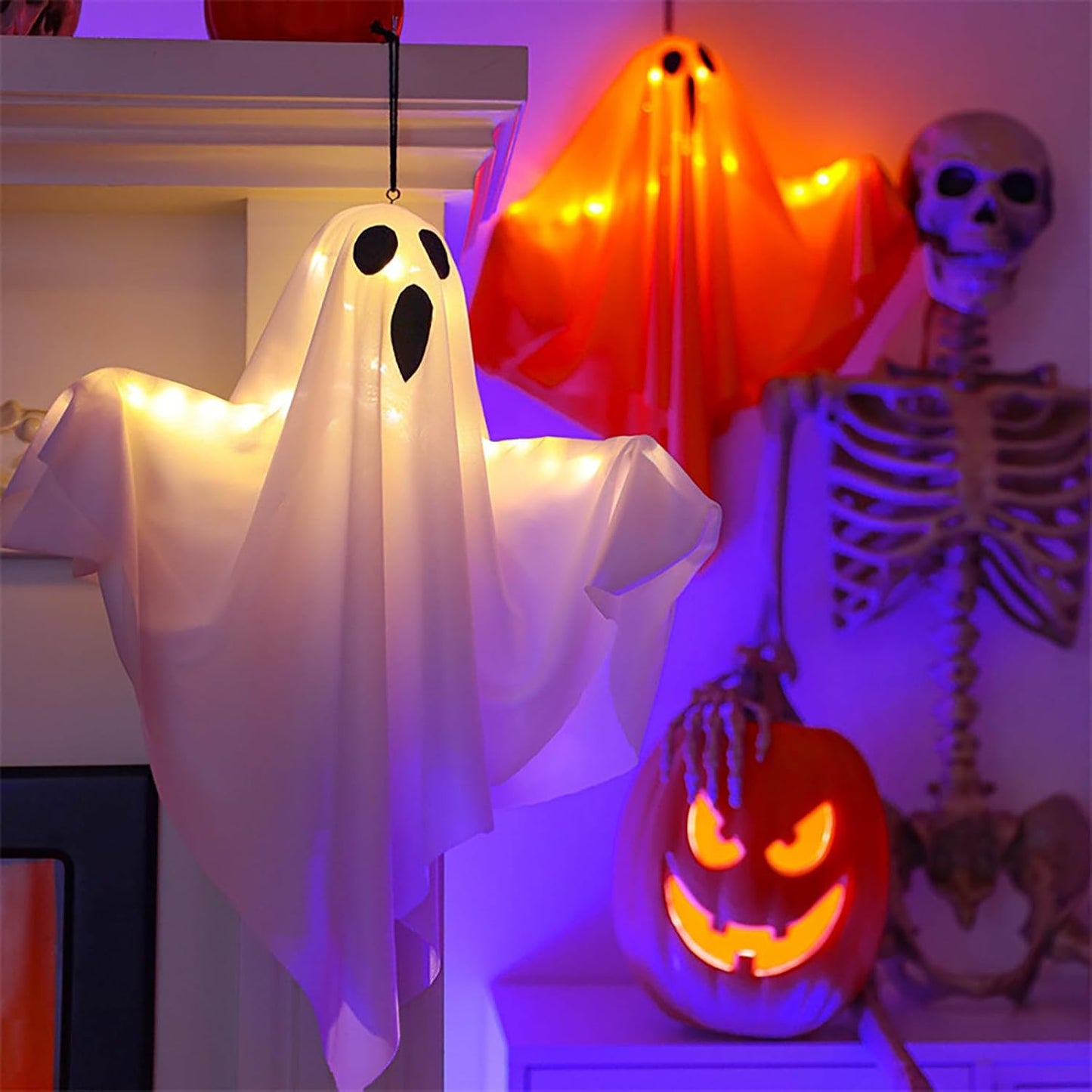 Frendorf | Spooky Halloween Stoffgeist Hängeleuchten für Partyschmuck
