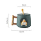 Handgefertigte Shiba Inu Hundeliebhaber Große TASSE Für Kaffee und Tee - Keramische Persönlichkeit Süße Shiba Inu Tasse Mit Deckel und Löffel