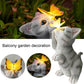 Frendorf | SolarPurr Gartenleuchte | LED-Katzenfigur mit Schmetterling | Solarbetrieben | Wetterfest | Dekoration für Außenbereiche