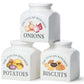 Frendorf | Tuscan Kitchen Porzellan Quadrat 3,5L Vorratsbehälter Zwiebeln