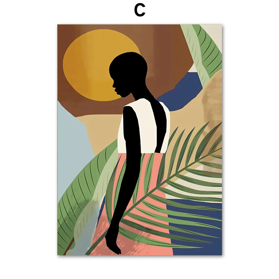 Moderne abstrakte afrikanische Blumen Wandkunst