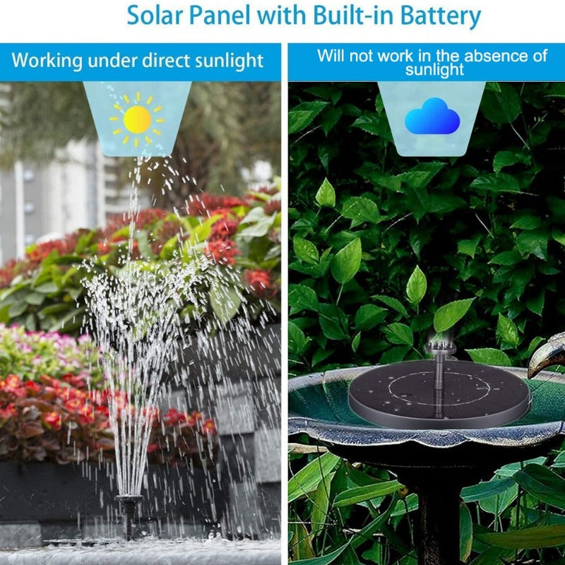Frendorf | SolarSpring Vital Solarbrunnen | Schwimmende Teichpumpe | Gartendeko | Solar-Wasserspiel für Außen