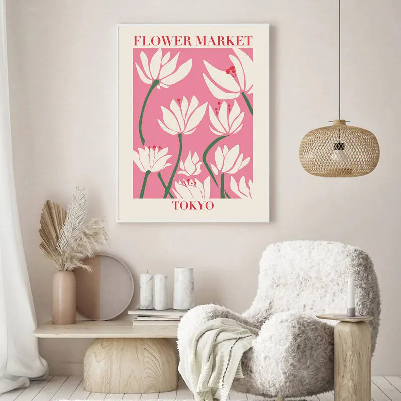 Frendorf | Abstrakte Blumen Wand Leinwand Kunst
